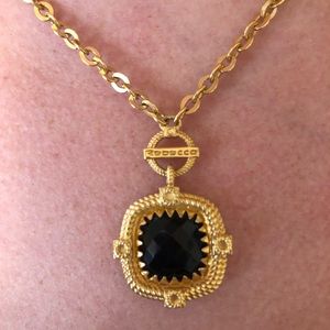 Rebecca Onyx gold plated necklace. Made In Italy